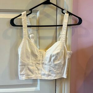 American Eagle Cropped Denim Corset Tank Size XS